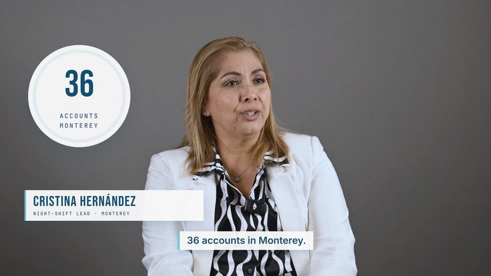 Cristina Hernandez in a white blazer over a zebra-print blouse, a frame from the Spanish film The Night Shift